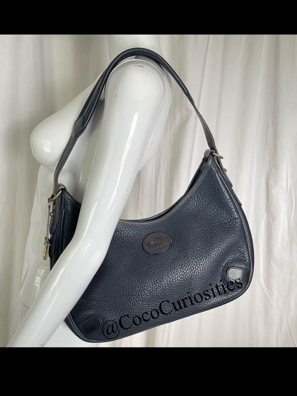 Dooney and Bourke AWL Leather Navy Blue  Hobo Crescent Shoulder Bag